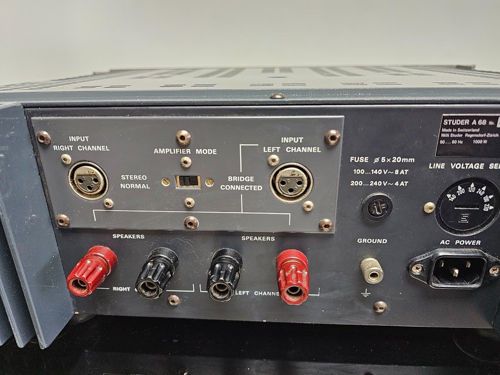 Power Studer A-68 Stereo Amplifier Serviced Operational