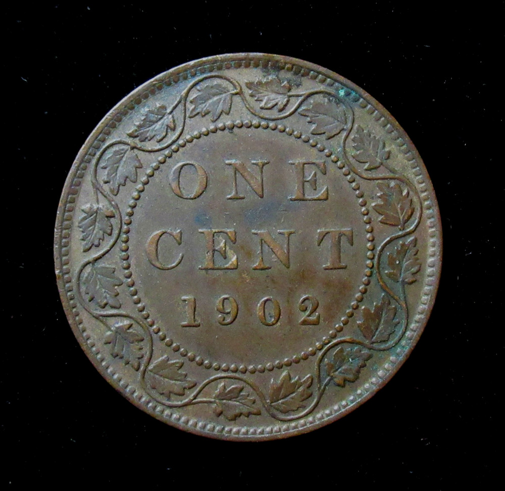 1902 Canada 1 Cent Bronze Coin Edvard VII