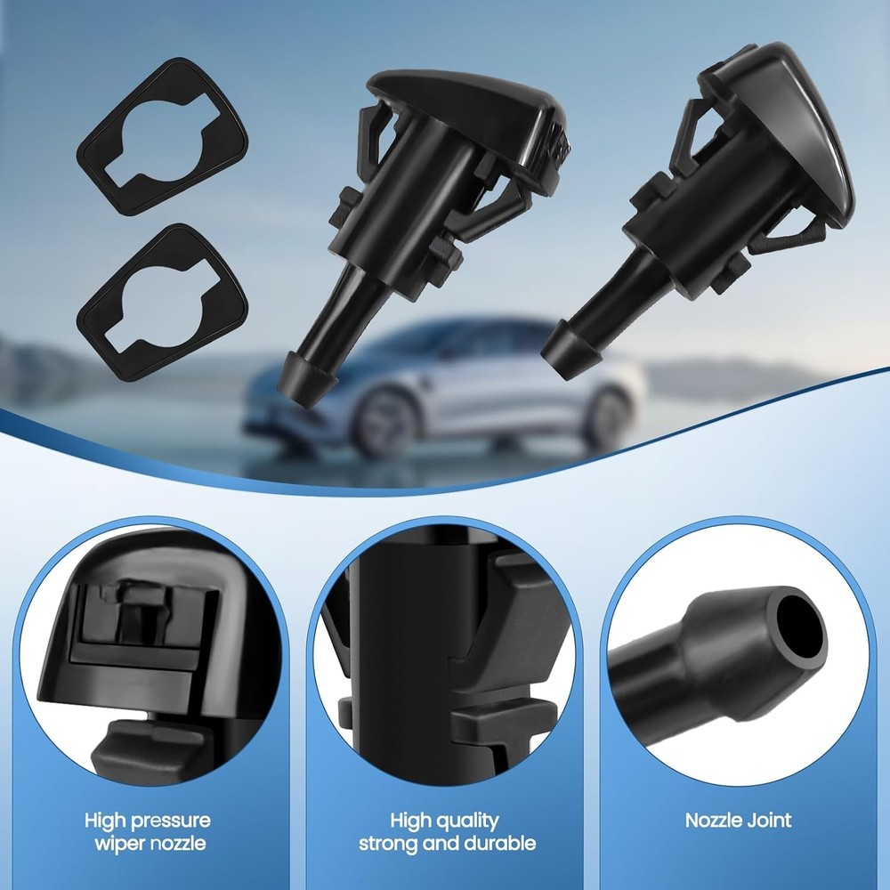 2 PCS Front Windshield Washer Nozzles Premium Spray Jet Replacement for Chrysler