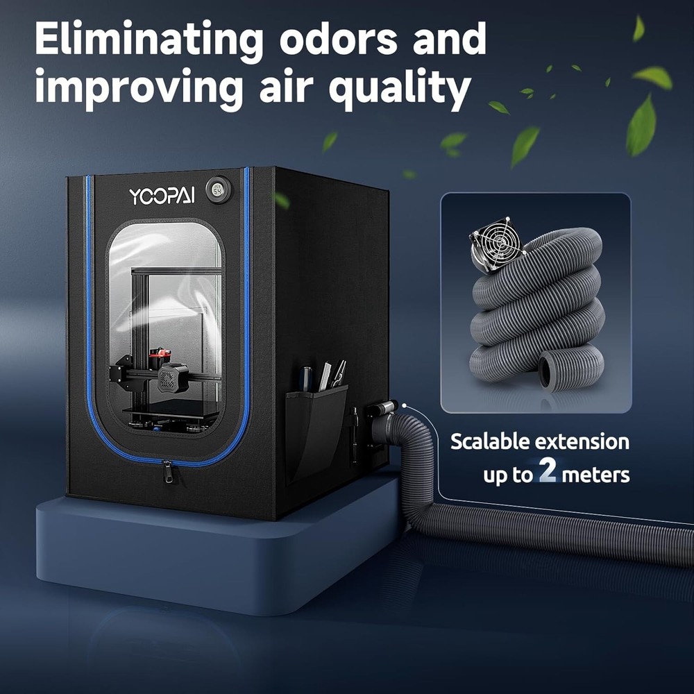 LED Illuminated 3D Printer Enclosure with Constant Temperature & Noise Isolation