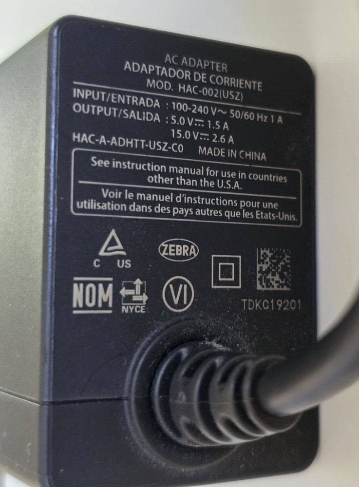 NINTENDO SWITCH Power Adapter with Cable / Cord for Console - Fast Ship!