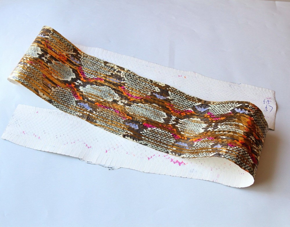 Shiny Metallic Cobra Snake Skin Hide Snakeskin Python Print Multicolor Color