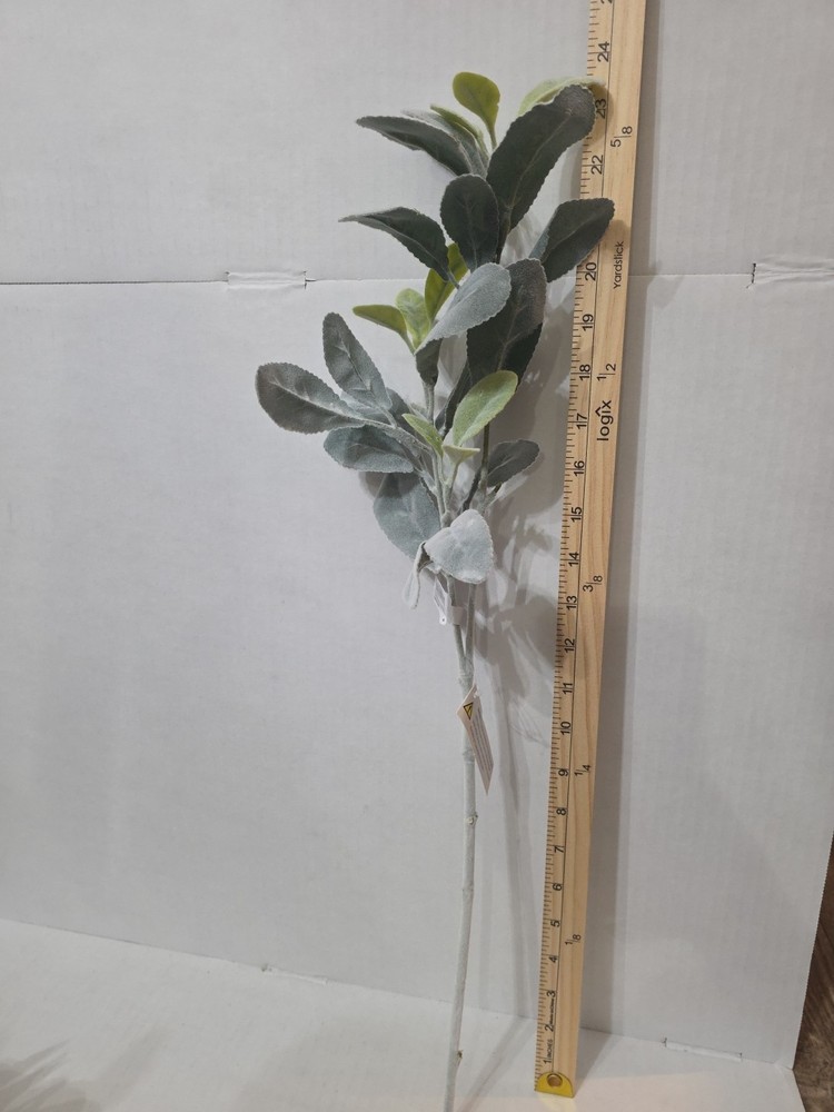 Faux Lambs Ear Stems 8Pcs Flocked Artificial Greenery