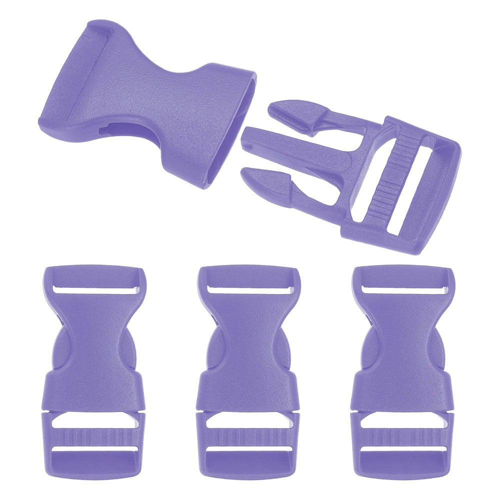 4 Pack Quick Side Release Buckle, 0.8" Plastic Buckle Clip, Medium Purple