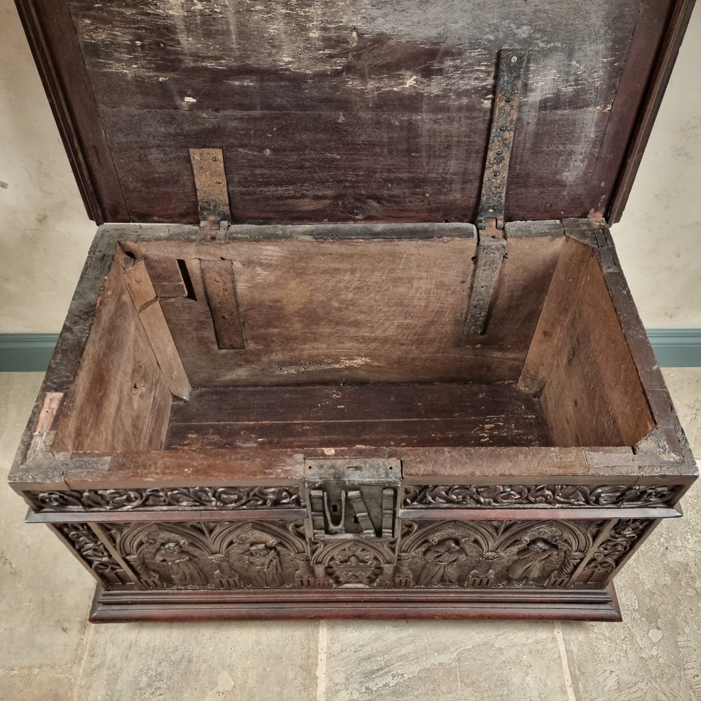 A 16th Century And Later Coffer.