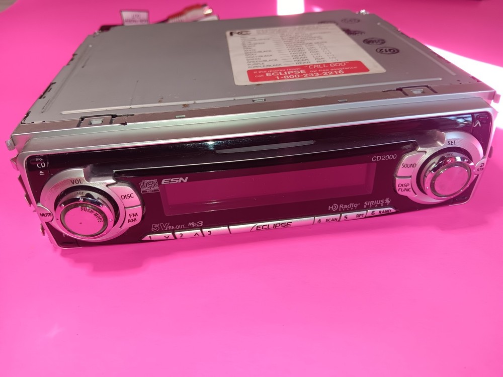 Eclipse CD2000, CD/MP3/Receiver, Sirius Satellite & HD Ready, 5 Volt Preouts