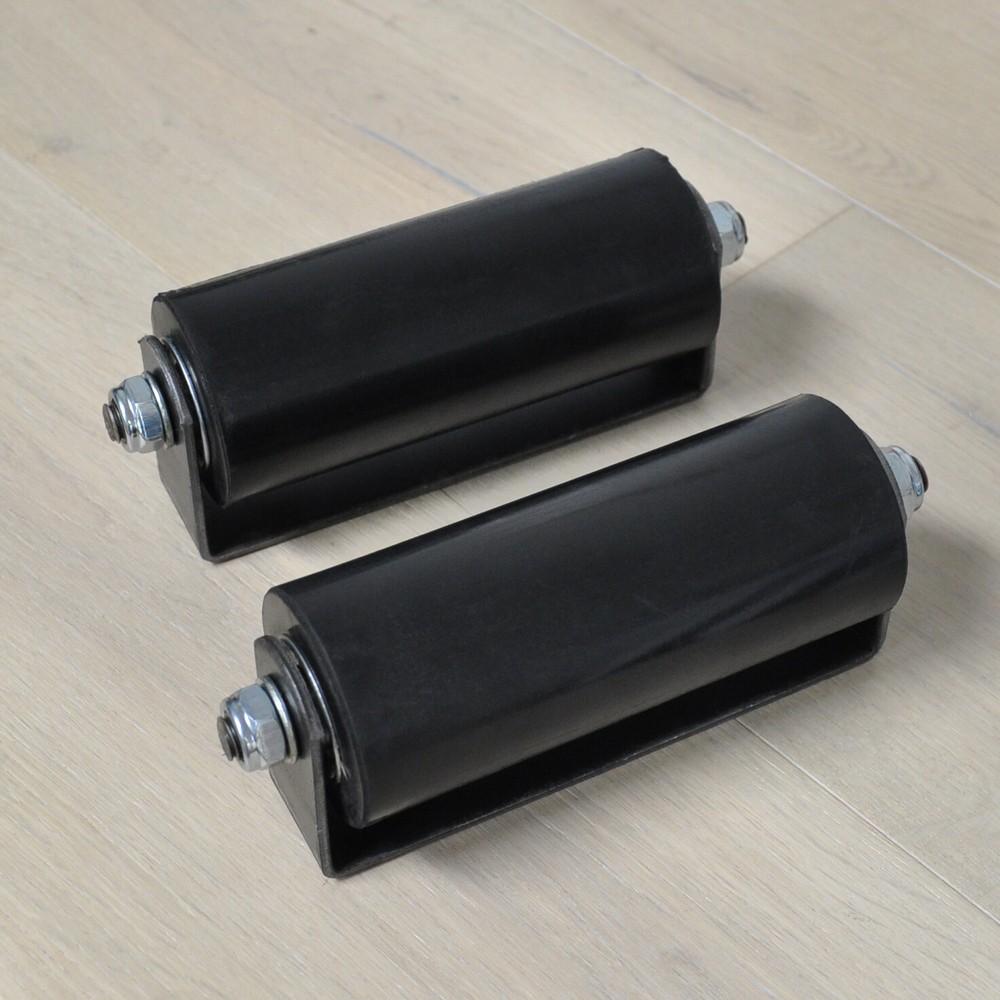 6" Sliding Gate Guide Roller Hard Rubber Roller With Removable Axle Bolt Pair