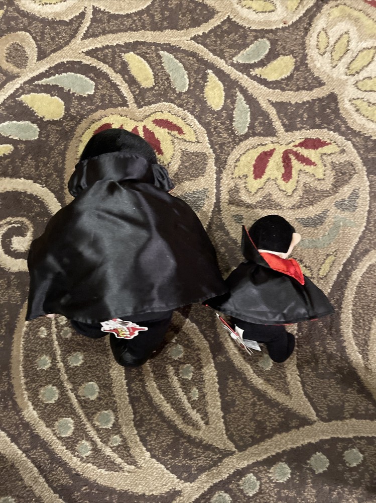 2Universal Studios Monsters 1999 Plush Dracula 16" & 8” Halloween Decorations