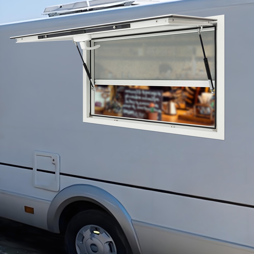 85° Rectangular Service Window For Food Trucks Serving Window 35 Inch*23 Inch