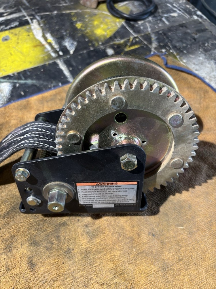 HAUL-MASTER 1200 lb. Capacity, 19.7 ft. Strap Hand Winch