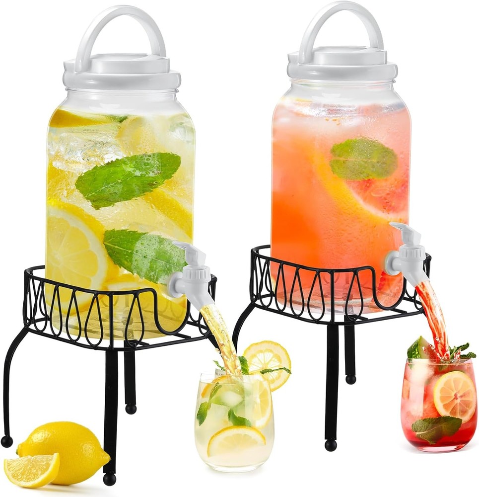 2 Piece Plastic Beverage Dispenser with Stand Beverage Dispenser