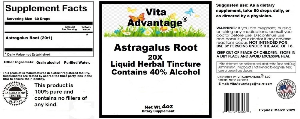 ORGANIC ASTRAGALUS ROOT HIGH POTENCY 20:1 EXTRACT 4oz