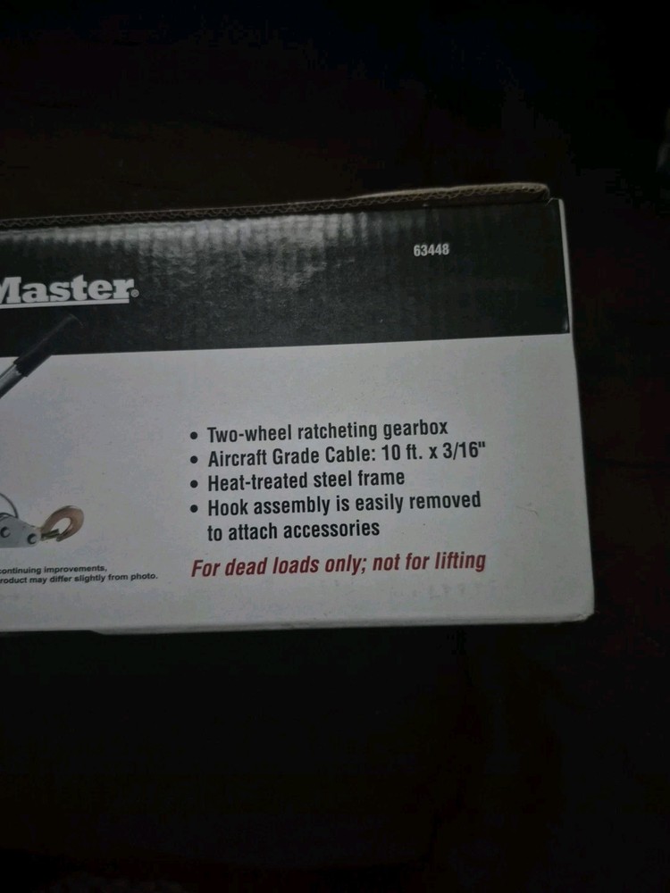Haul Master #69854 - 4000 LB. Capacity Cable Winch Puller, Double Line Operation