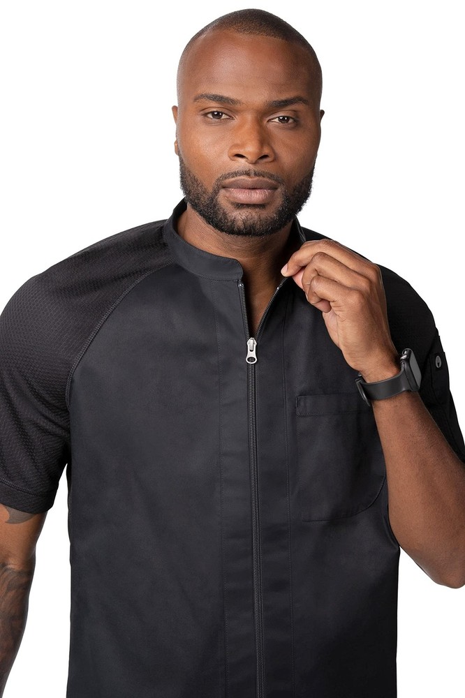 Chef Works Men's Arcadia Chef Coat Medium Black
