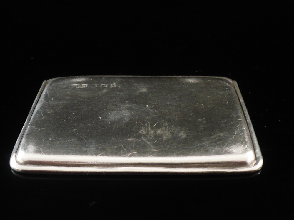 Antique Sterling Silver Double Compartment Stamp Case, Birmingham 1911
