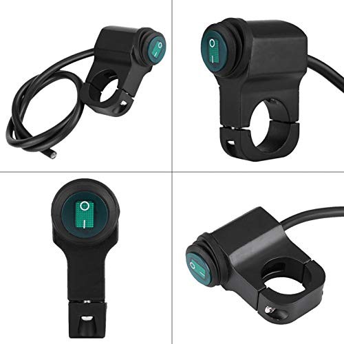 12V 1 1/8' Black Handlebar Switch, Push Button, Manual Operation, IP65
