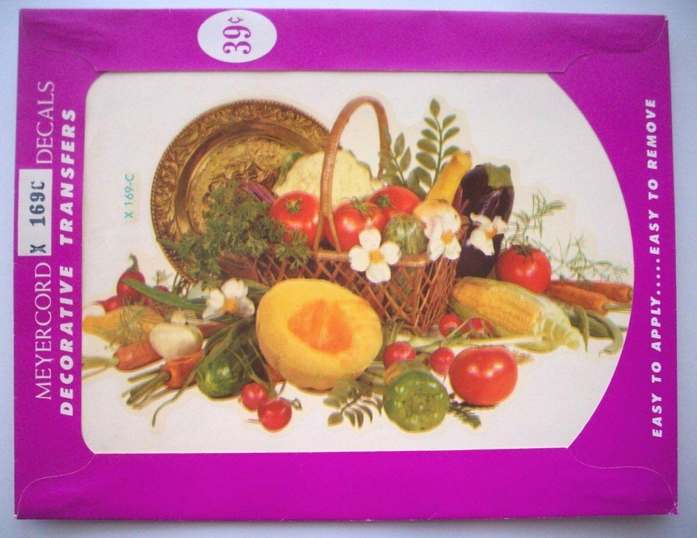 Fruit and basket  Vintage Meyercord Decal unused