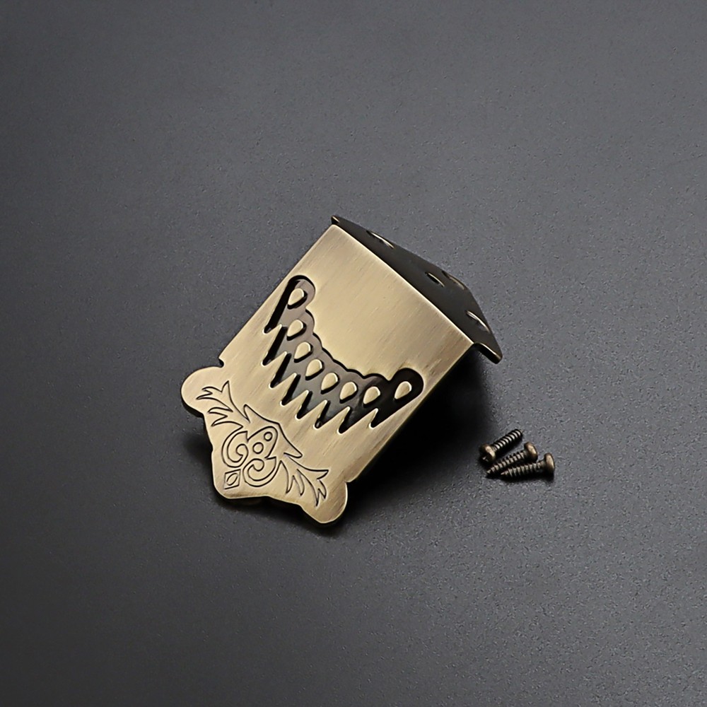 Metal Bronze 8-String Mandolin Tailpiece Feather Pattern Instrument Part