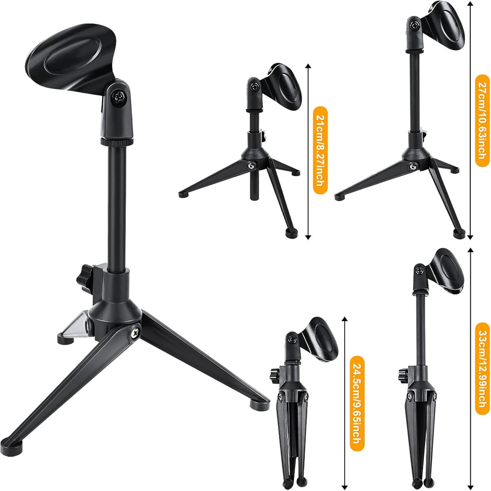 6 Pack Desktop Mic Stand Desk, Microphone Tripod Portable Foldable Table Microph