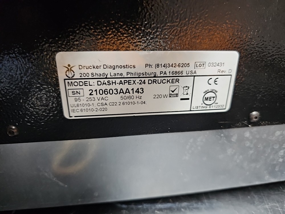 Drucker Diagnostics Dash Apex 24 Centrifuge