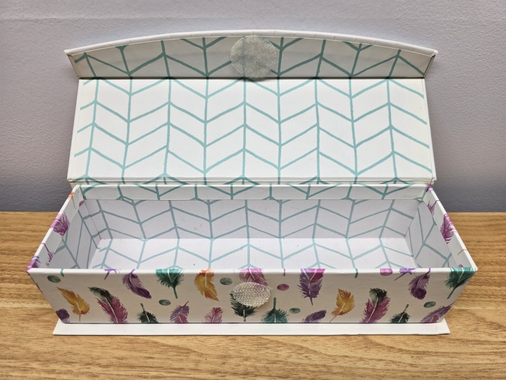 Seek Magic Everyday Decorative Storage Box With Feather Print