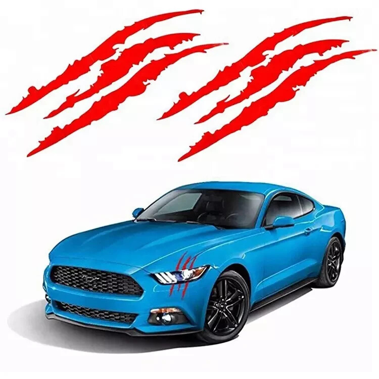 2 Pcs Monster Claw Scratch Decal Reflective Sticker for Car Headlight Decor US
