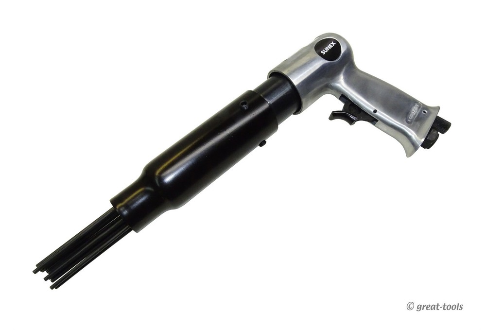 AIR NEEDLE SCALER – pneumatic surface prep tool – pistol grip – Sunex Tools