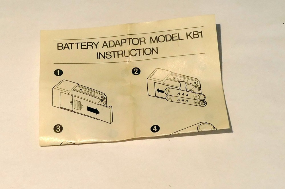 Olympus Battery Adapter Model KB1 Instruction Guide owner's manual