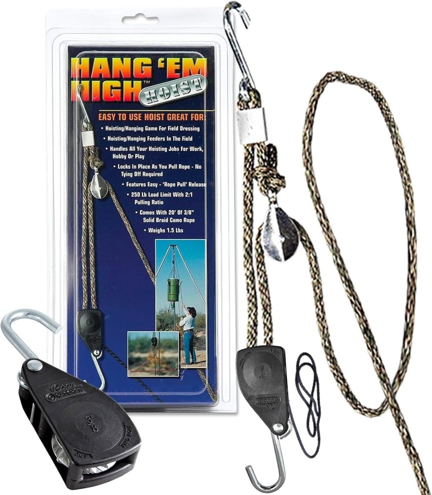 Block and Tackle Pulley System - 250 lb Load Capacity