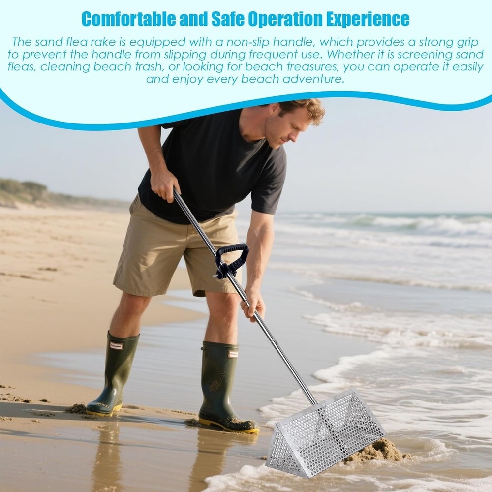 Sand Flea Rake Detachable Sand Flea Rake Shark Tooth Screen Comes Drain Screen