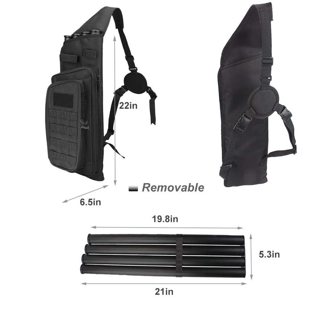 Krayney Multi-function 4-Tubes Back Arrow Quiver Shoulder Hanged Target Shoot...