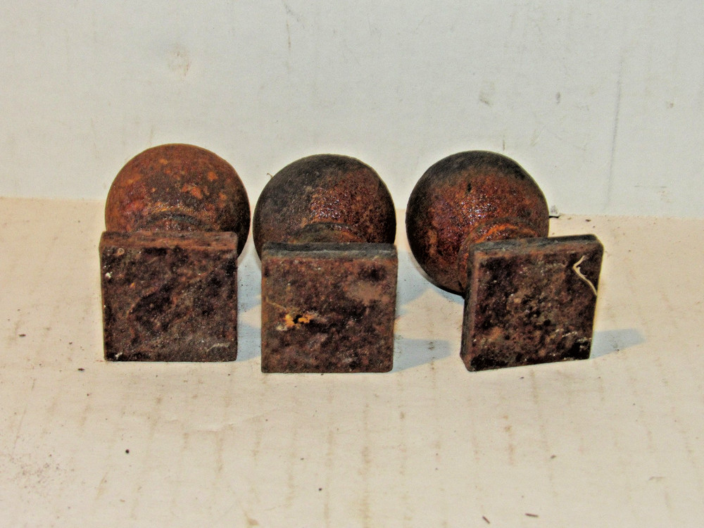 3 Iron Salvaged Finial, Knobs, Toppers, DIY,