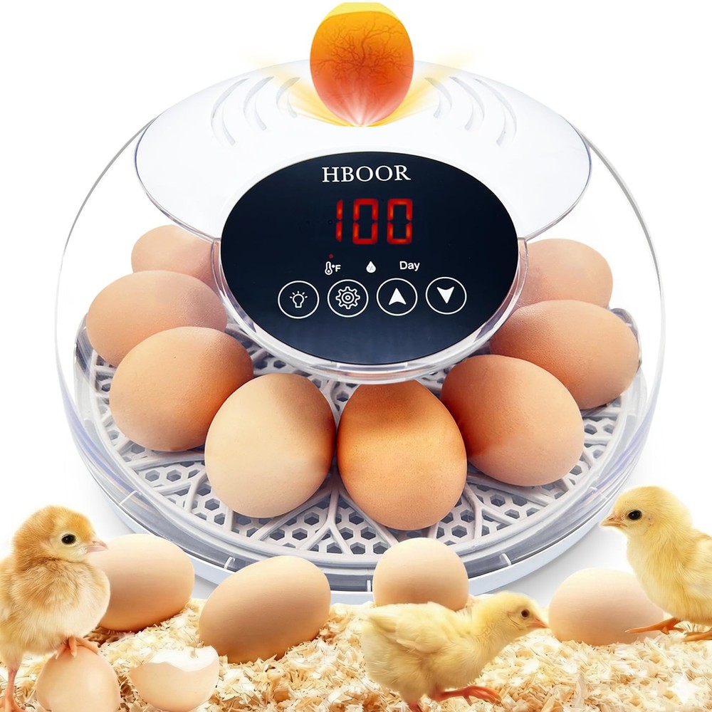 Incubators for Hatching Eggs, 12 Egg Incubator with Automatic Turning...