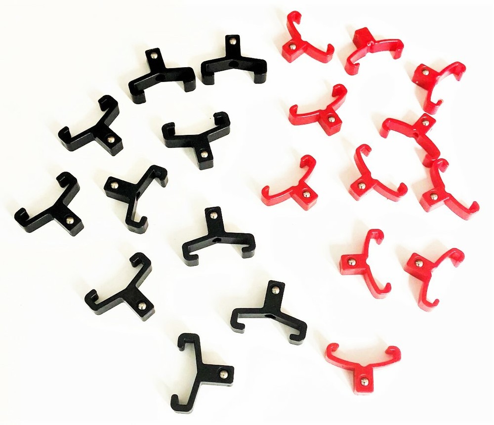 20 GOLIATH INDUSTRIAL ABS 1/4" RED & BLACK REPLACEMENT SOCKET RACK RAIL CLIPS