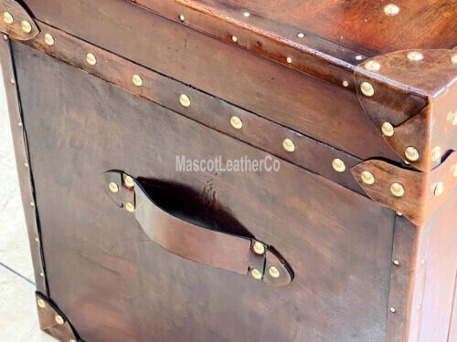 Antique leather trunk home decor