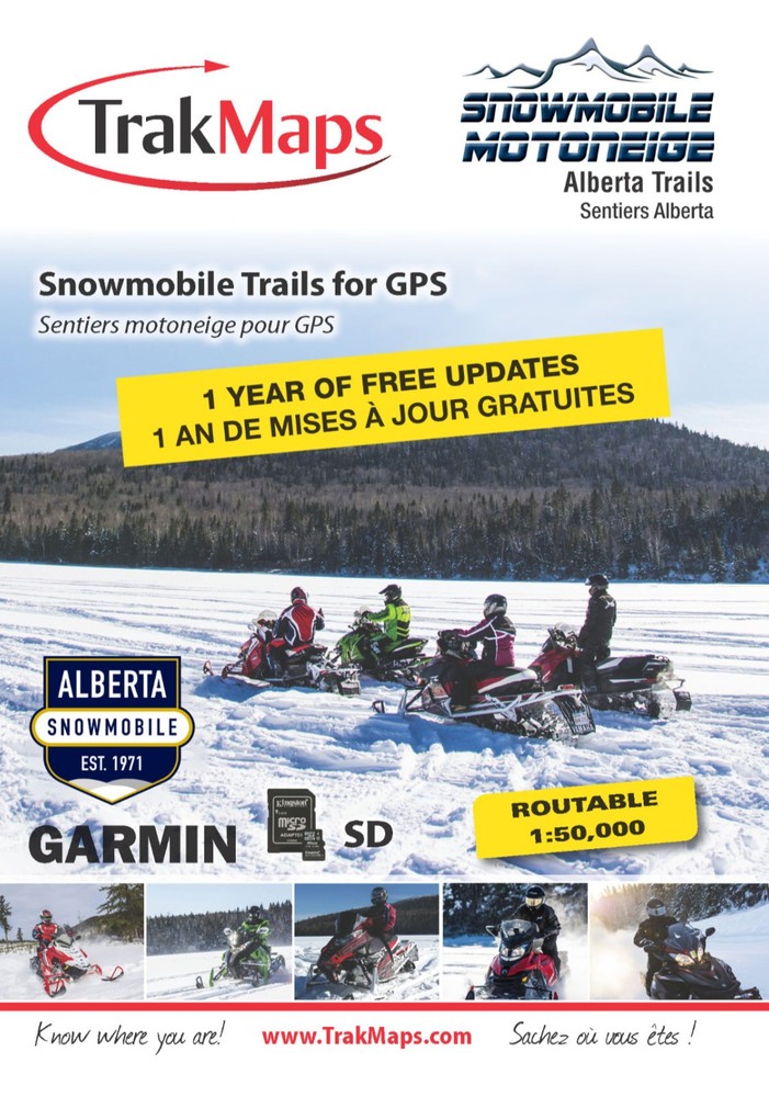TrakMaps Snowmobile Alberta - Garmin GPS Map