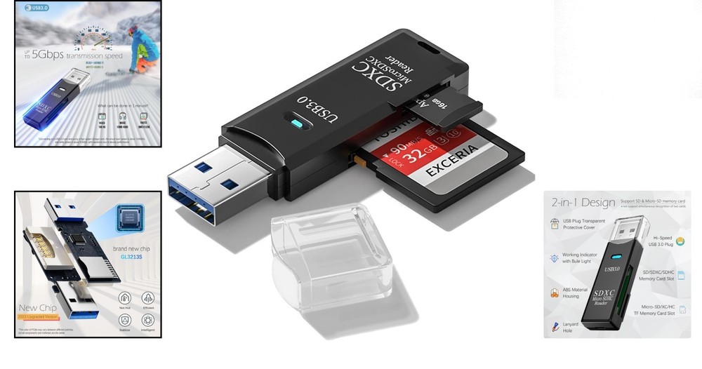 Plug & Play Micro SD Card Reader - Wireless Convenience for Instant Sharing