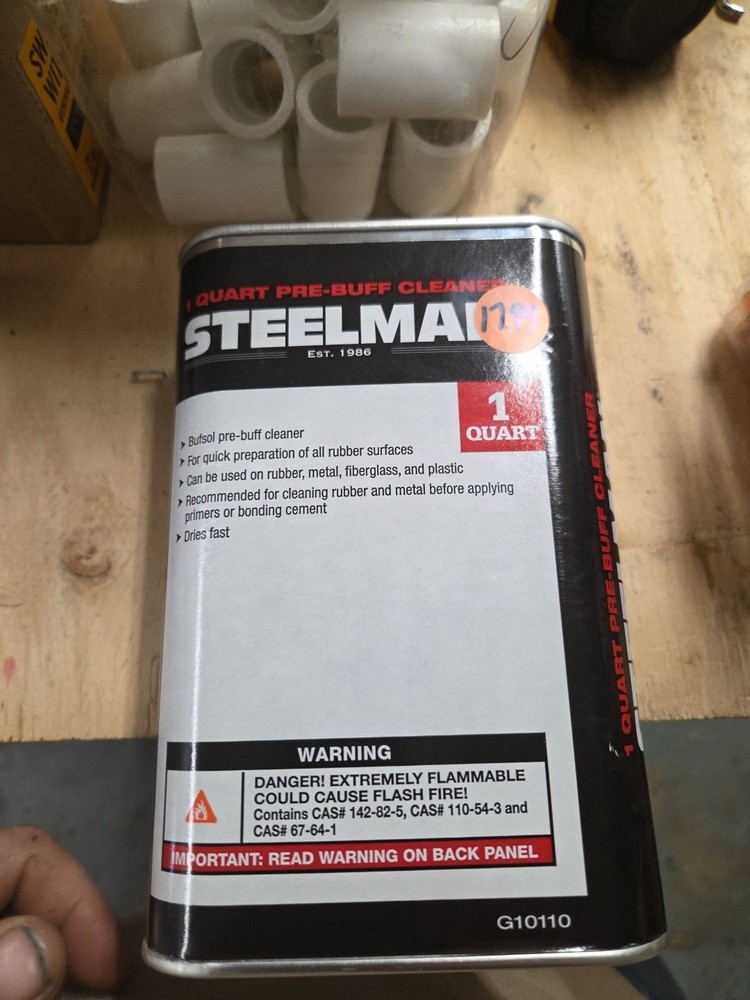 Steelman Bufsol Pre-Buff Cleaner for Tire Repair, 1-Quart