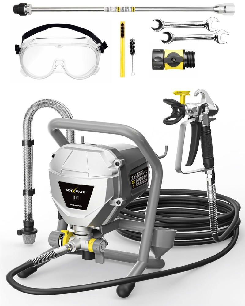 MaXpray M1 Airless Paint Sprayer, Highly Efficient ThinningFree Minimal Overs...