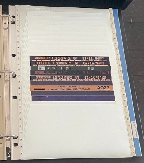 Microfiche Filing Storage Three Ring  Binder Sheets