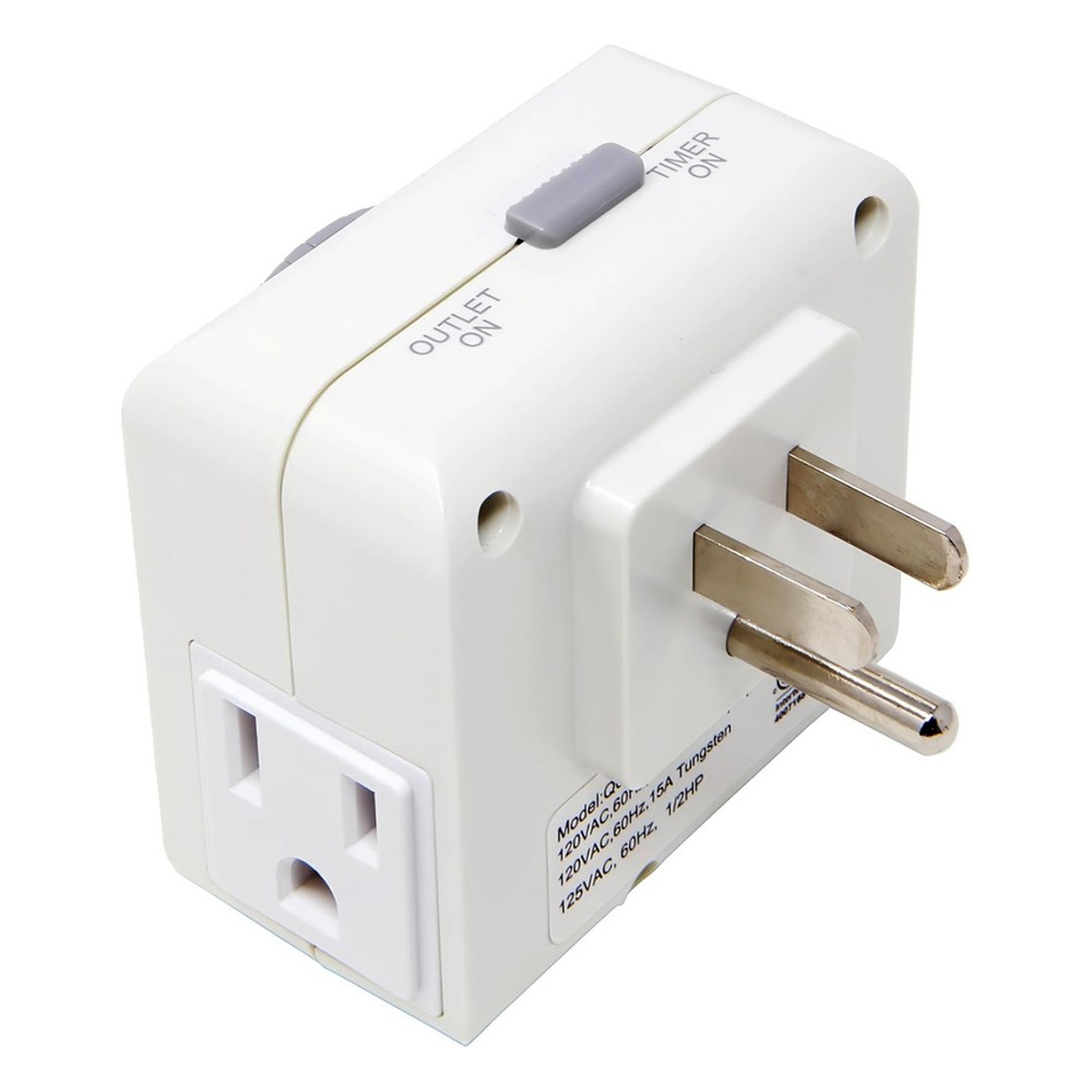 2 Pack 110-125V 3-Pin Timer Switch For Home Lighting 24-Hour Programmable Plug