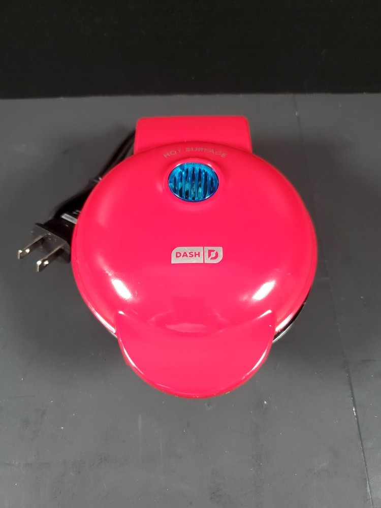 Red Dash Egg Bite Maker w/ 4 Molds & Dash Mini Waffle Maker