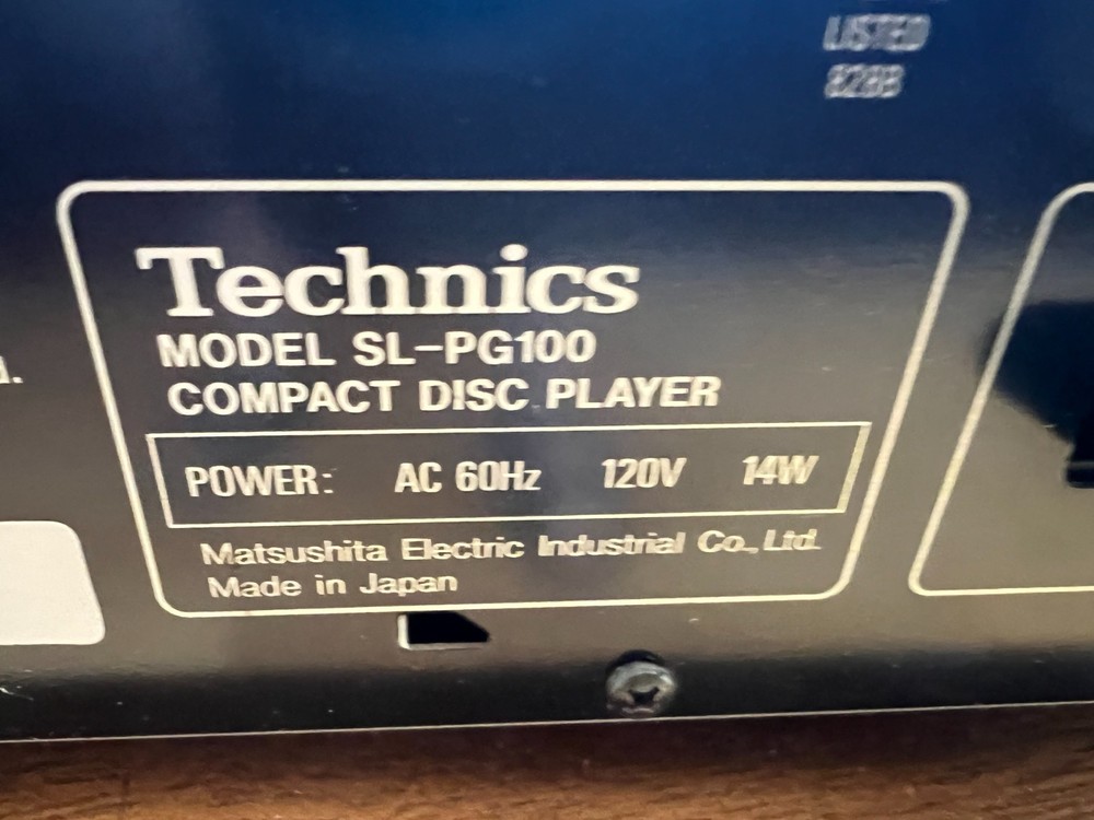 Vintage Technics SL-PG100 CD Player