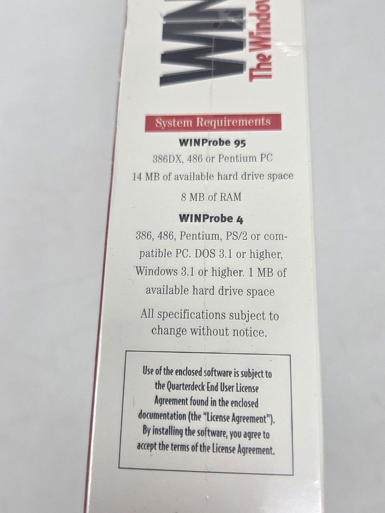 Quarterdeck WinProbe 4 Troubleshooter Toolbox Windows & Windows 95 - Sealed