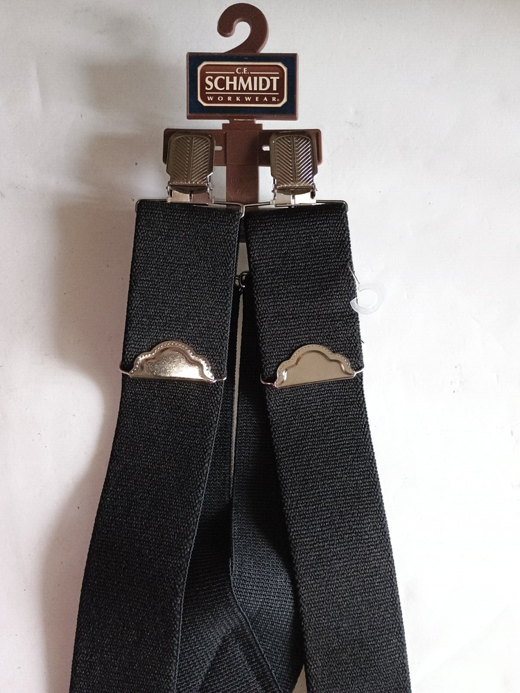 Schmidt Work Suspenders Easy Clip Adjustable 2" Poly Black Workwear NWT