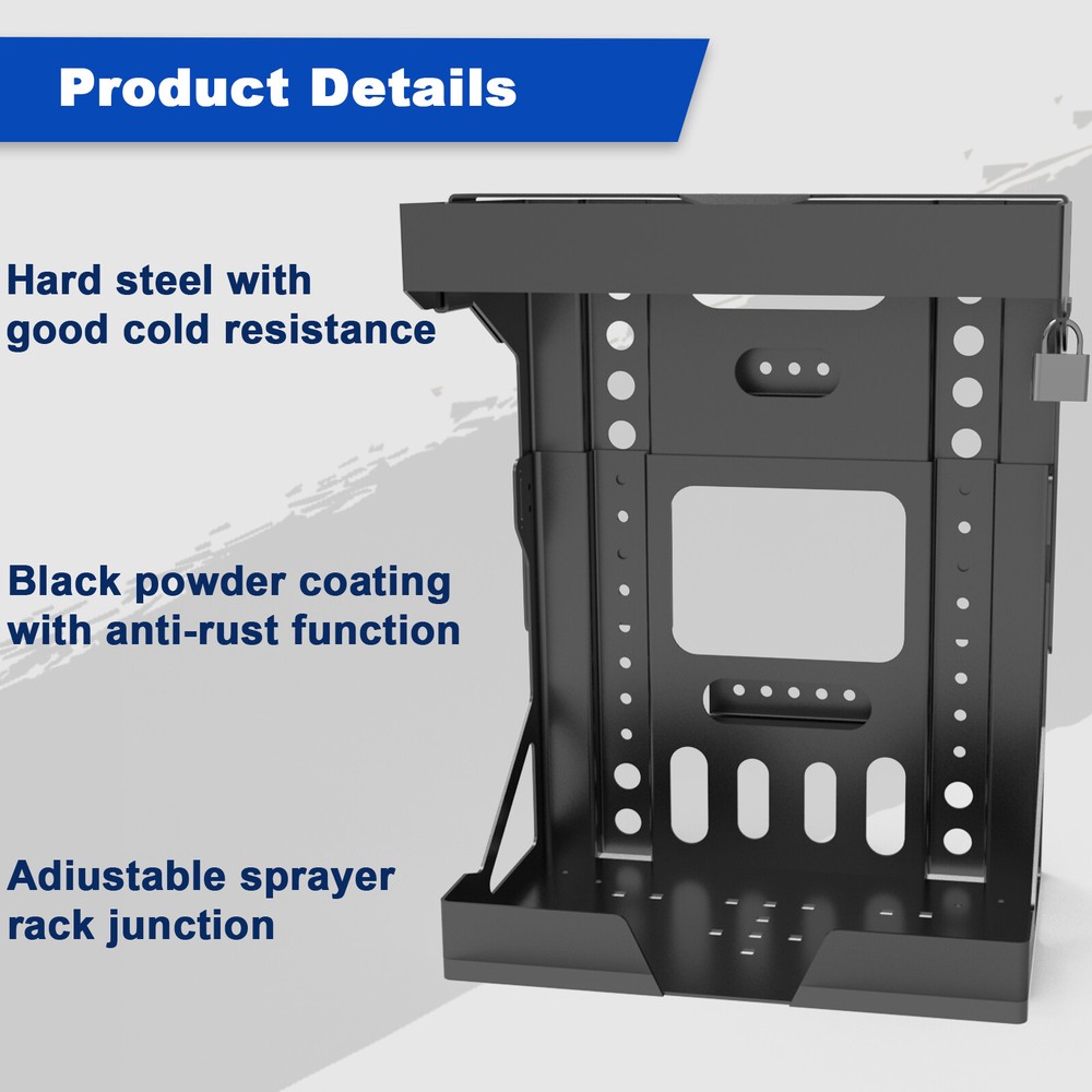 Open Enclosed Landscape Trailer Adjustable Lockable Backpack Blower Sprayer Rack