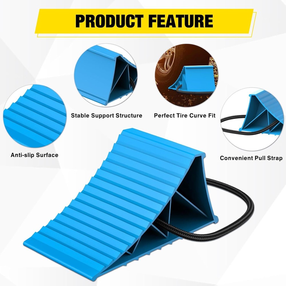 Nilight Wheel Chocks Heavy Duty Wheel Stopper 8.7" x 4.8" x 4.2" 2-Pack