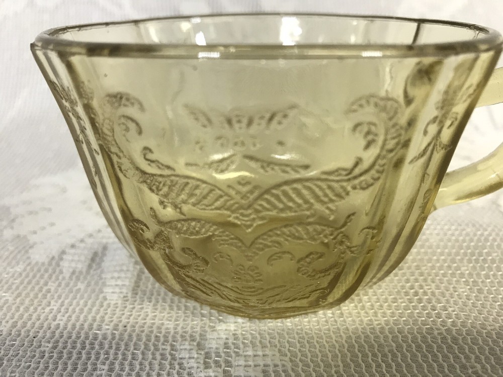 Madrid Depression Glass Amder Yellow Tea Cup Replacement Piece