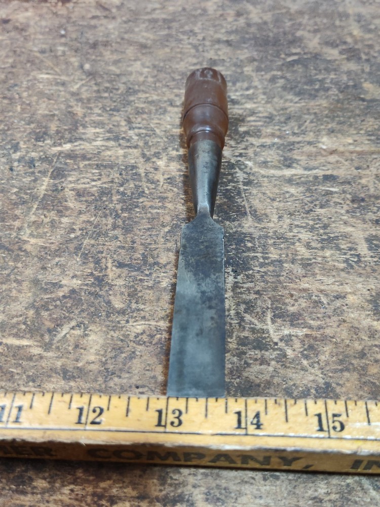 VINTAGE Peerless 3/4" BEVELED EDGE SOCKET CHISEL Bakelite Handle Germany