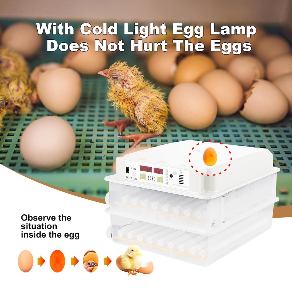 Automatic 120 Eggs Incubator Temperature Control Digital Chicken Egg Hatcher New